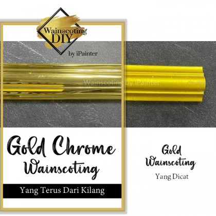 Gold Chrome 30mm Wainscoting Frame (Siap Potong)