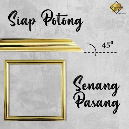 Gold Chrome 30mm Wainscoting Frame (Siap Potong)